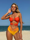 ZASUWA Female Ombre Mesh Hollow Out Bikini Set