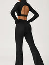 ZASUWA Female Backless Stand Collar Flare Tracksuit