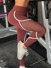 ZASUWA Female Super Sexy Fishnet Contrast Color Stripes Leggings