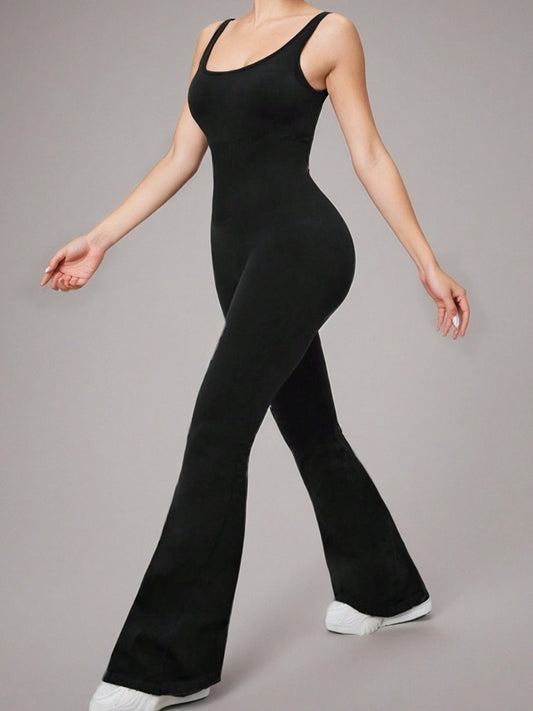 ZASUWA Female Cross Back Flare Jumpsuit