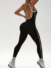 ZASUWA Female Backless Stripes Jumpsuit
