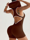 ZASUWA Female Hooded Hollow Out Scrunch Bum Romper