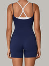 ZASUWA Female Contrast Color Cross Back Push-Up Romper