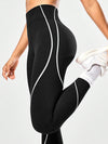 ZASUWA FemaleContrast Color Stripes Scrunch Bum Leggings