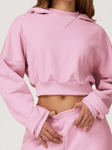 ZASUWA Female Cropped With Hat Casual Hoodie