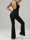 ZASUWA Female Backless Split Flare Jumpsuit