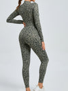 ZASUWA Female Leopard Print Zipper Jumpsuit
