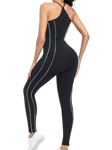 ZASUWA Female Contrast Color Stripes Skinny Jumpsuit