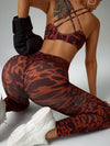 ZASUWA Female Leopard Print Cross Back Tracksuit