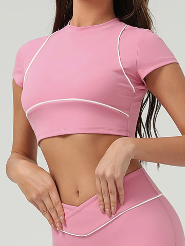 ZASUWA Female Stripes Cropped Short Sleeves