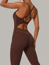 ZASUWA Female Sexy Cross Back U Collar Jumpsuit
