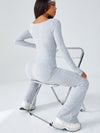 ZASUWA Female Ribbed Flare Jumpsuit