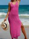 ZASUWA Female Sexy Fishnet Swimwear Cover-up Split Dress Without Bikini Set