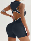 ZASUWA Female Hooded Hollow Out Scrunch Bum Romper