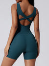 ZASUWA Female Ribbed Cross Back Romper