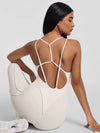 ZASUWA Female Sexy Cross Backless Stitch Performance Jumpsuit