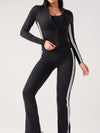ZASUWA Female Contrast Color Stripes Zipper High-rise Flare Tracksuit