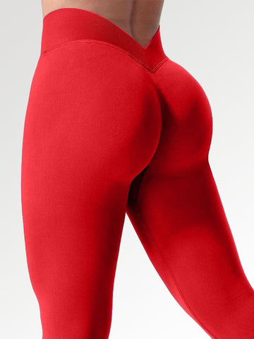 ZASUWA Female Seamless Solid Color V-shaped Waist Leggings