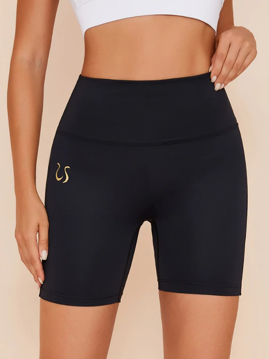 ZASUWA Female Plus Size Solid Color Pockets Spandex Gym Booty Shorts