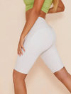 ZASUWA Female Pure White Hip-lift Spandex Gym Booty Shorts