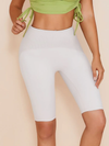 ZASUWA Female Pure White Hip-lift Spandex Gym Booty Shorts