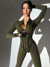 ❤ZASUWA Female Trendy Zipper Peach Booty Jumpsuit