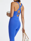 ZASUWA Female Round Collar Beautify Back Jumpsuit