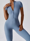 ZASUWA Female Stand Collor Zipper Hip-lift Jumpsuit