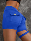 ZASUWA Female Unique Cut Out Pocket Mesh Scrunch Bum Spandex Gym Booty Shorts