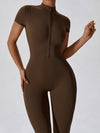 ZASUWA Female Stand Collor Zipper Hip-lift Jumpsuit