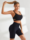 ZASUWA Female Mesh Hollow Beauty Back Tight High Waist Short Tracksuit
