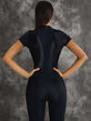 ❤ZASUWA Female Sexy Zipper Breathble Shortsleeve Jumpsuit