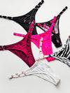 ZASUWA Female Metal Animal Print T-back Underwear