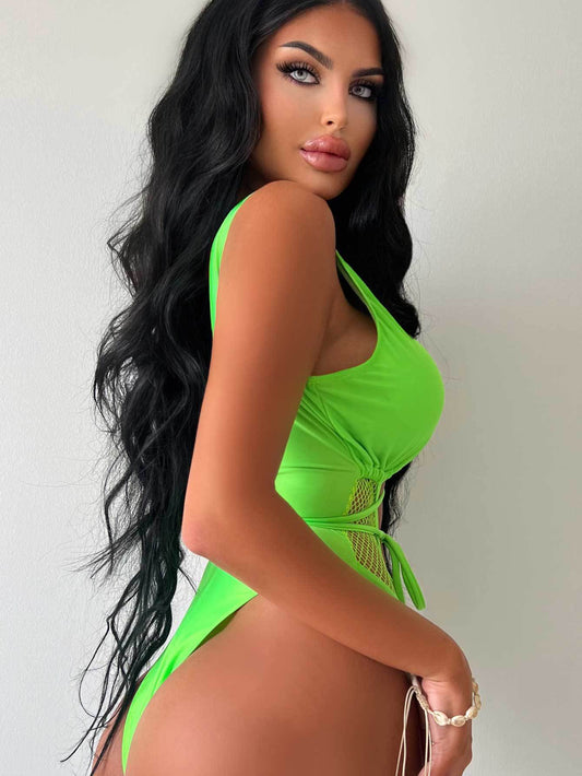 ZASUWA Female Backless Fishnet One Piece