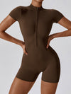 ZASUWA Female Stand Collor Zipper Hip-lift Jumpsuit