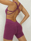 ZASUWA Female Solid Color Cross Back Romper