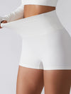 ZASUWA Female Solid Color Ribbed High-rise Spandex Gym Booty Shorts