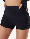 ZASUWA Female Solid Color Ribbed High-rise Spandex Gym Booty Shorts