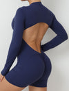 ZASUWA Female Zipper Backless Scrunch Bum With Pads Romper