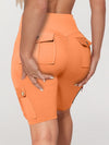 ZASUWA Female Pocket Scrunch Bum High-rise Cargo Style Spandex Gym Booty Shorts