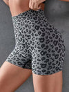 ZASUWA Female Leopard Peach Hip Spandex Gym Booty Shorts