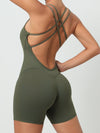 ZASUWA Female U Collar Cross Back Short Jumpsuit