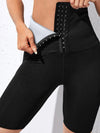ZASUWA Female Solid Color Sweating Corset Spandex Gym Booty Shorts