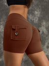 ZASUWA Female Scrunch Bum High Waist Pocket Spandex Gym Booty Shorts