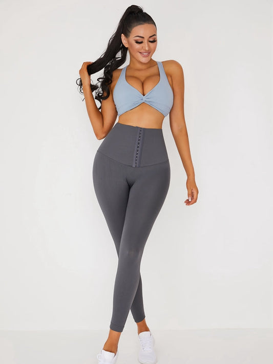ZASUWA Female Add Velvet Padded High Waist Hip Yoga Corset Racerback Sportswear