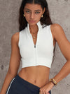 ZASUWA Female Solid Color Zipper Fashion Tanks