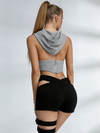 Hollow Out Backless With Hat Short Suit