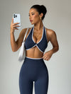 ZASUWA Female Contrast Color Fitness Set Scrunch Bum Sportswear
