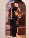 ZASUWA Female Snake Print Cutout Split Dress