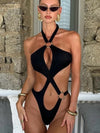 ZASUWA Female Sexy Cutout Cross One Piece